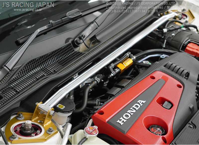 J's Racing Aluminum Strut Tower Brace (Front) - Honda Civic Type R FL5